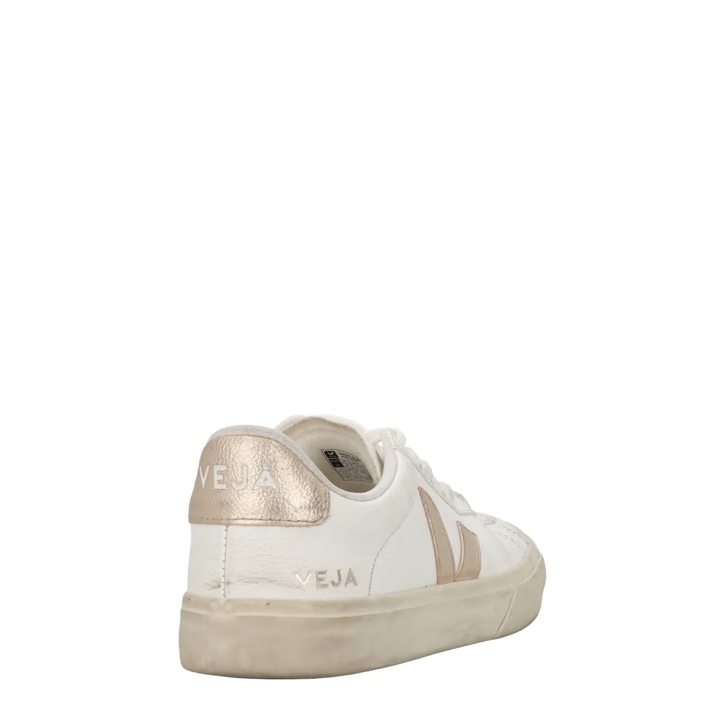VEJA Womens Campo Sneaker Leather Low Top Lace Up White Metallic Logo UK6 RRP152 — View 6