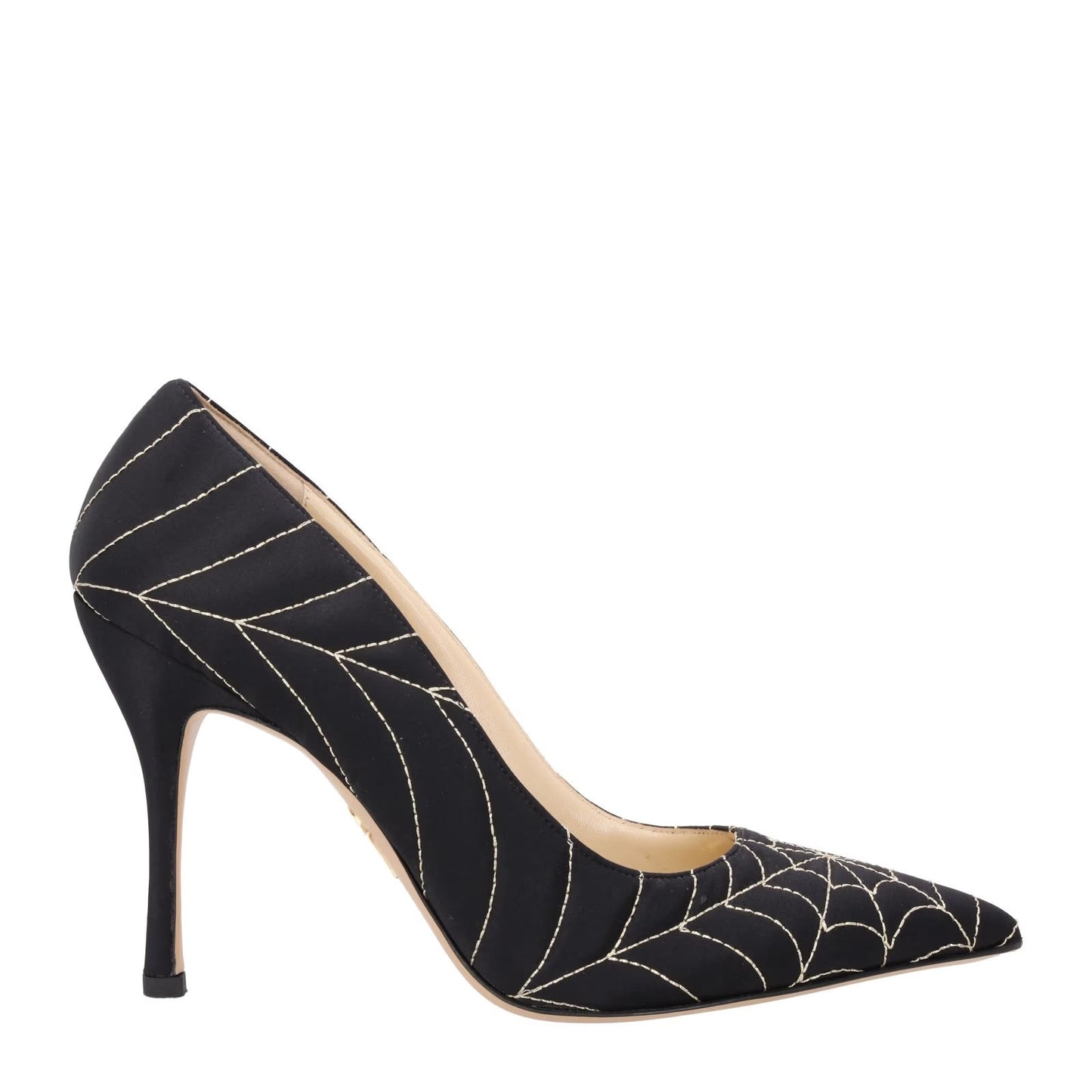 CHARLOTTE OLYMPIA Womens Bacall Pump Satin Court Shoes Black UK 8 RRP 615