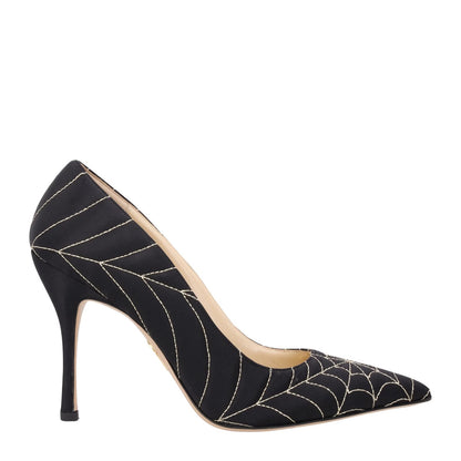 CHARLOTTE OLYMPIA Womens Bacall Pump Satin Court Shoes Black UK 8 RRP 615