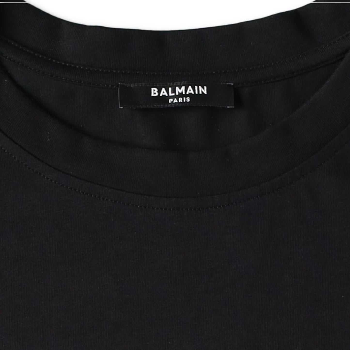 BALMAIN Mens Print T-Shirt Straight Fit Crew Neck Cotton Black M RRP 395 — View 8