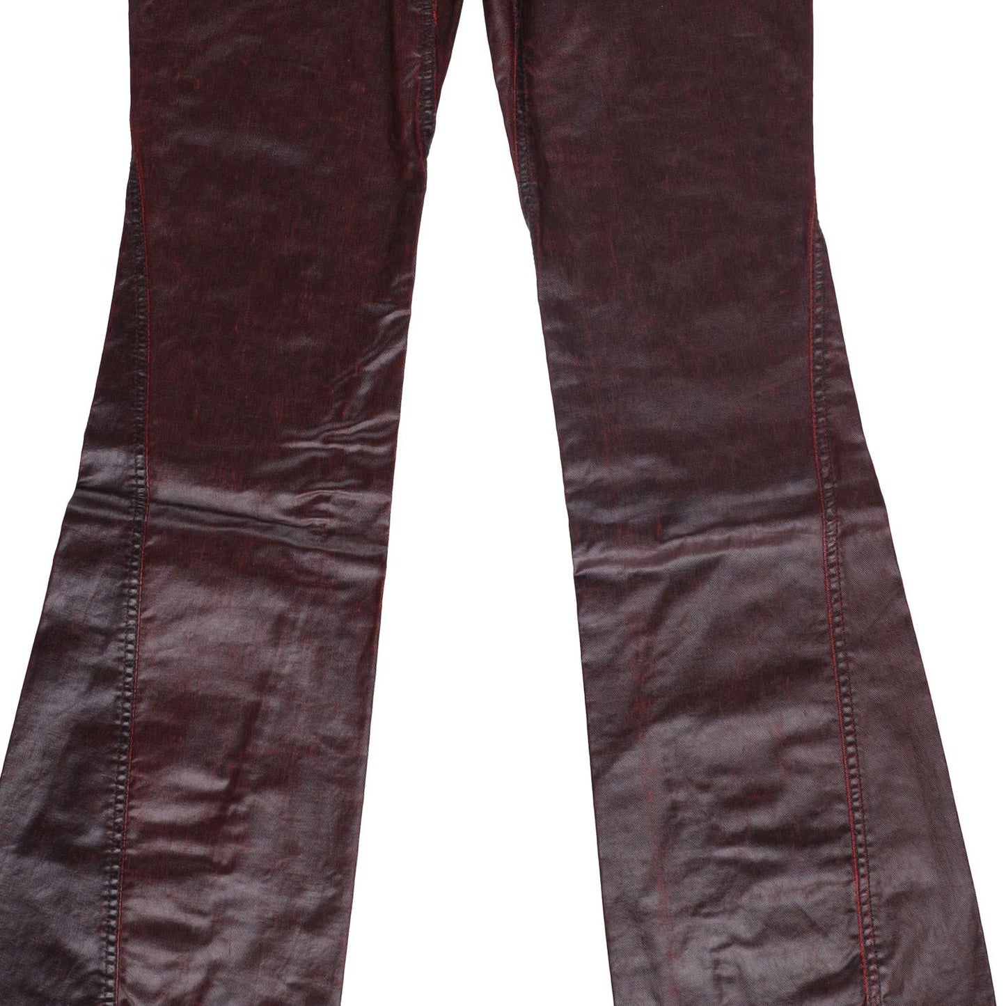 MUGLER Womens Jeans Flared Leg Denim Burgundy High Rise Size 40 RRP 770 — View 6