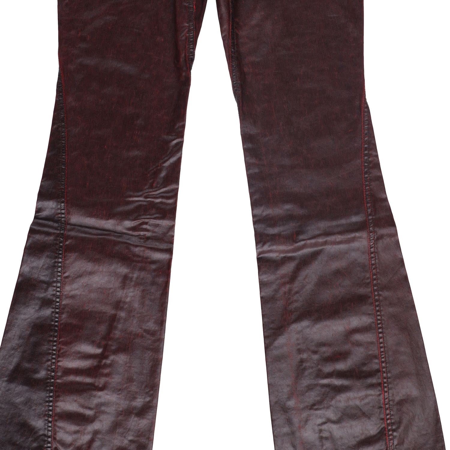MUGLER Womens Jeans Flared Leg Denim Burgundy High Rise Size 40 RRP 770 — View 6