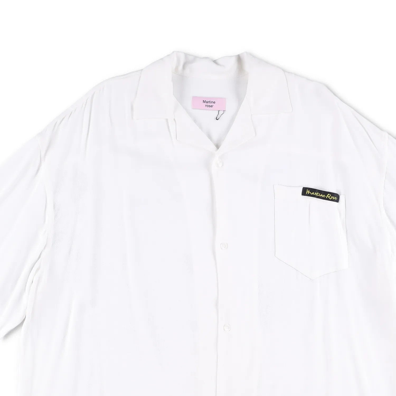 MARTINE ROSE Mens Boxy Hawaiian Shirt White Viscose Button Up Relaxed XS RRP 285 — View 2