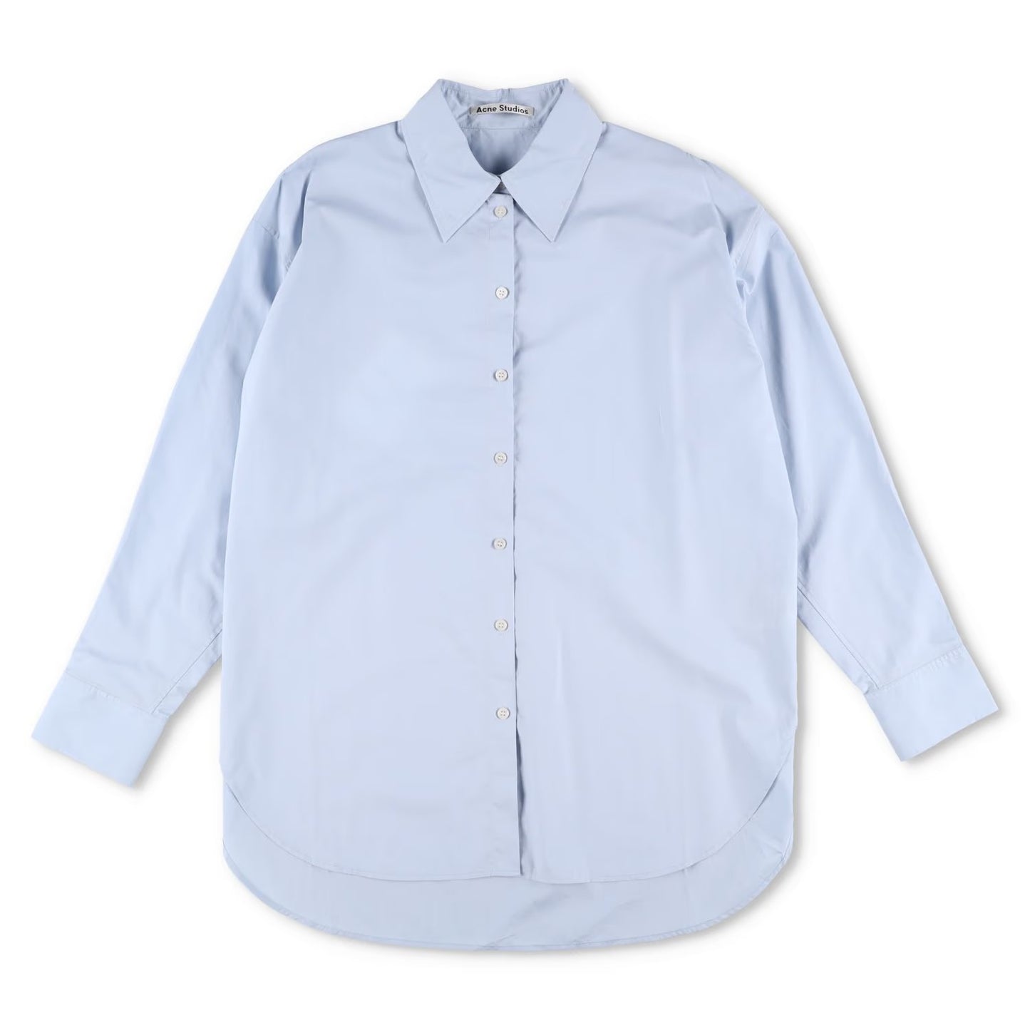 ACNE STUDIOS Womens Shirt Button-Up Collared Long Sleeve Blue Cotton 38 RRP 325