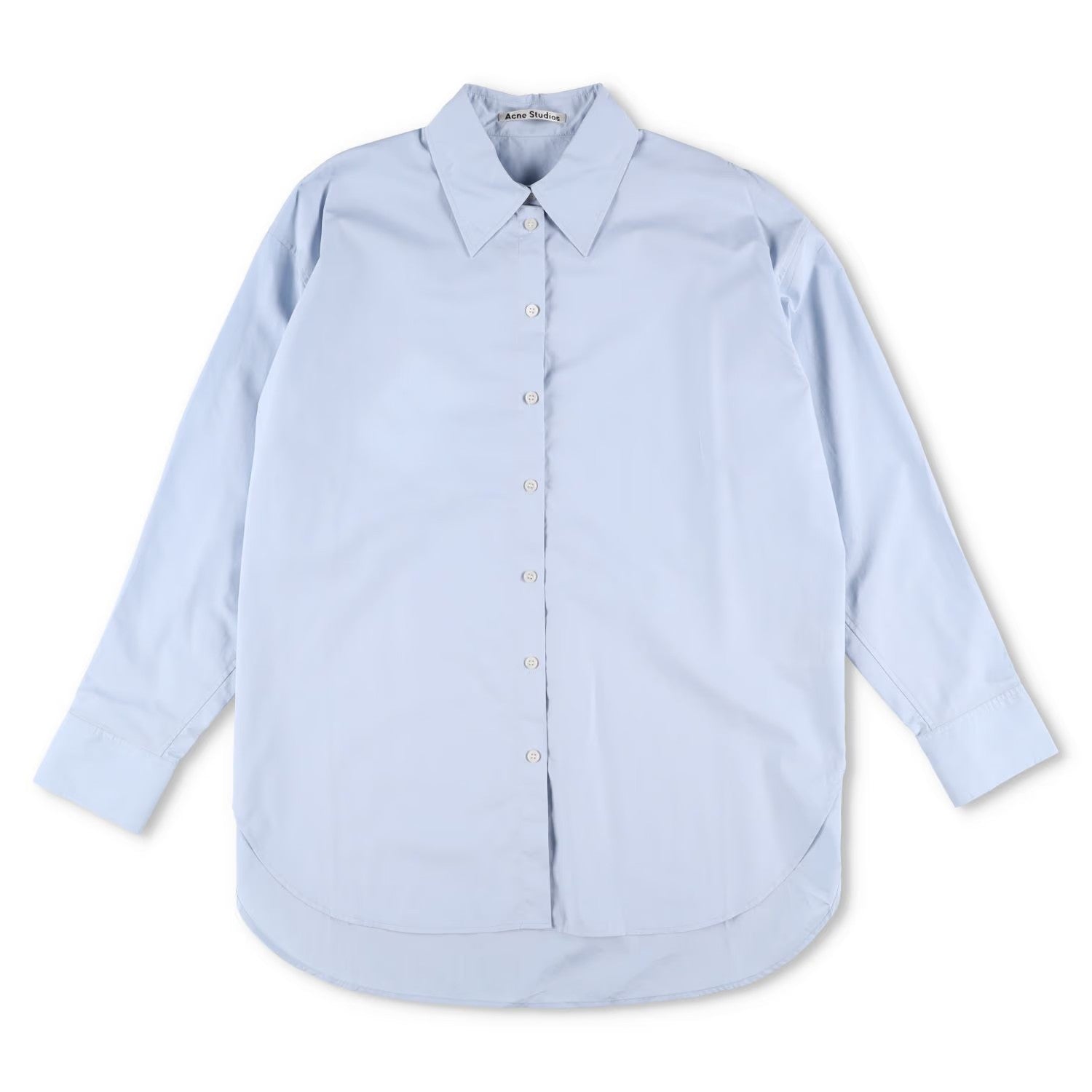 ACNE STUDIOS Womens Shirt Button-Up Collared Long Sleeve Blue Cotton 38 RRP 325