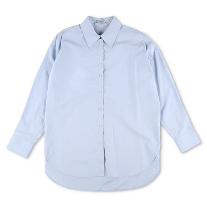 ACNE STUDIOS Womens Shirt Button-Up Collared Long Sleeve Blue Cotton 38 RRP 325
