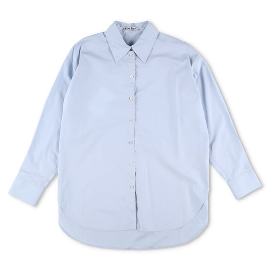 ACNE STUDIOS Womens Shirt Button-Up Collared Long Sleeve Blue Cotton 38 RRP 325