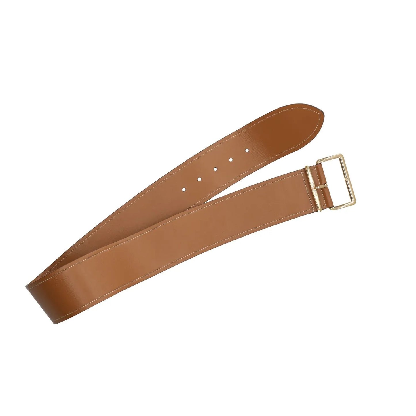 MIU MIU Womens Waist Belt 6Cm Wide Calf Leather Brown Gold Hardware 80 RRP 535 — View 11