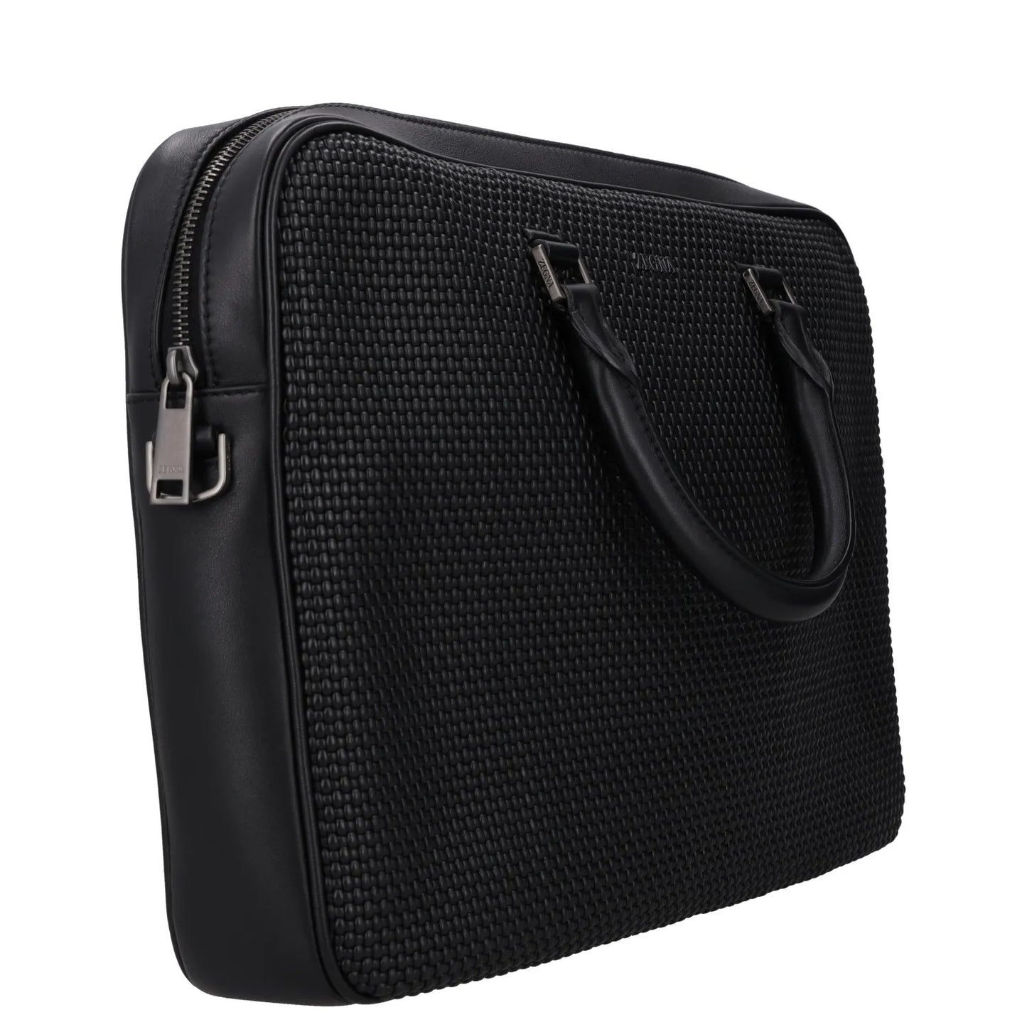 ERMENEGILDO ZEGNA Luxury Tailoring Edgy Laptop Bag Black Briefcase OS RRP 1000 — View 3