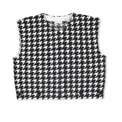 BURBERRY Womens Mini Dress Crew Neck Sleeveless Houndstooth Black L RRP 1690 — View 9