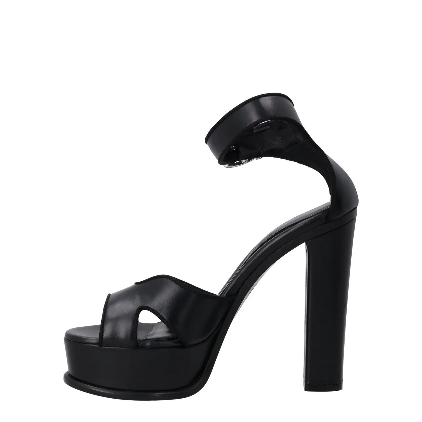 ALEXANDER MCQUEEN Ladies Platform Sandal Leather Black Block Heel EU 39 RRP 790 — View 4