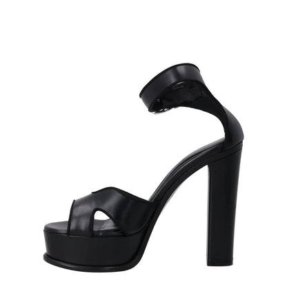 ALEXANDER MCQUEEN Ladies Platform Sandal Leather Black Block Heel EU 39 RRP 790 — View 4