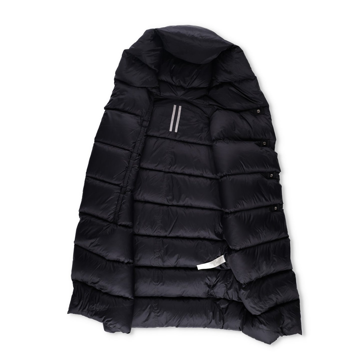 RICK OWENS Nylon Puffer Jacket Long Hooded Gilet Black Size EU 38 RRP1400 — View 9