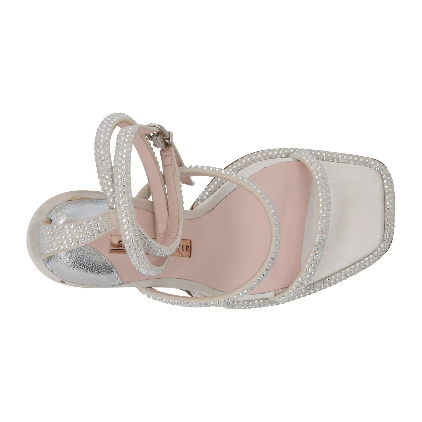 SOPHIA WEBSTER Womens Callista Strappy Suede Sandal 100 White Buckle UK 3 RRP750 — View 6