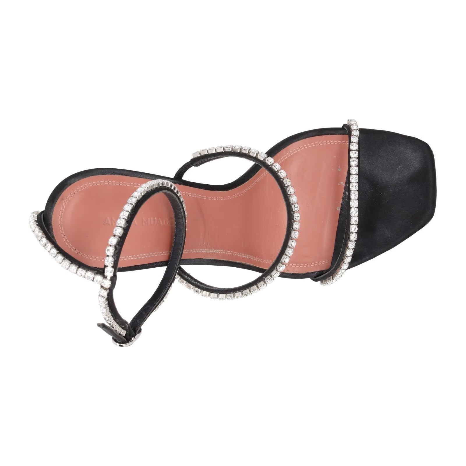 AMINA MUADDI Gilda Black Leather High Heel Sandal Crystal Embellish. UK 6 RRP910 — View 7