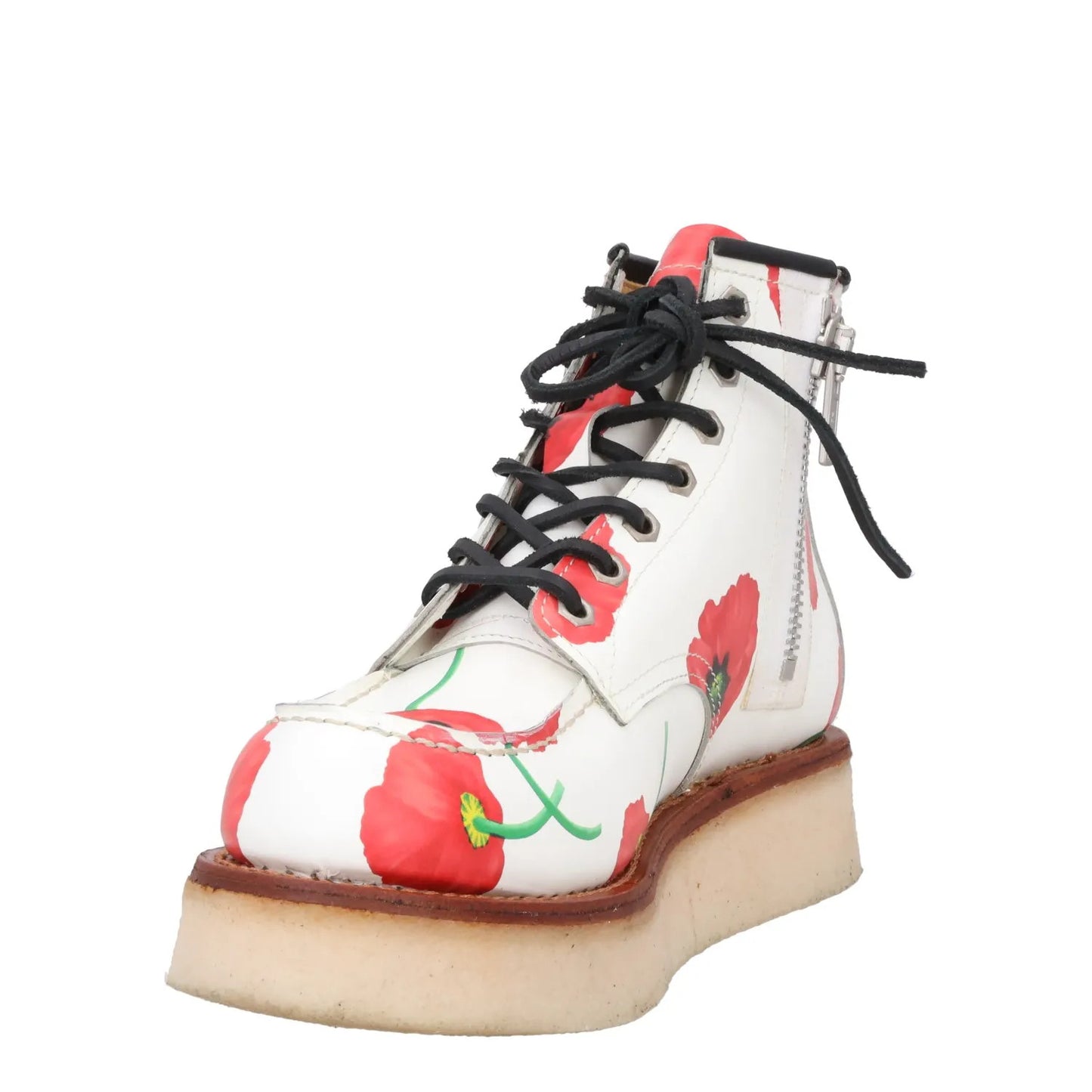 KENZO Womens Yama Lace Boots Leather Casual White Red Floral Size 38 RRP 735 — View 3
