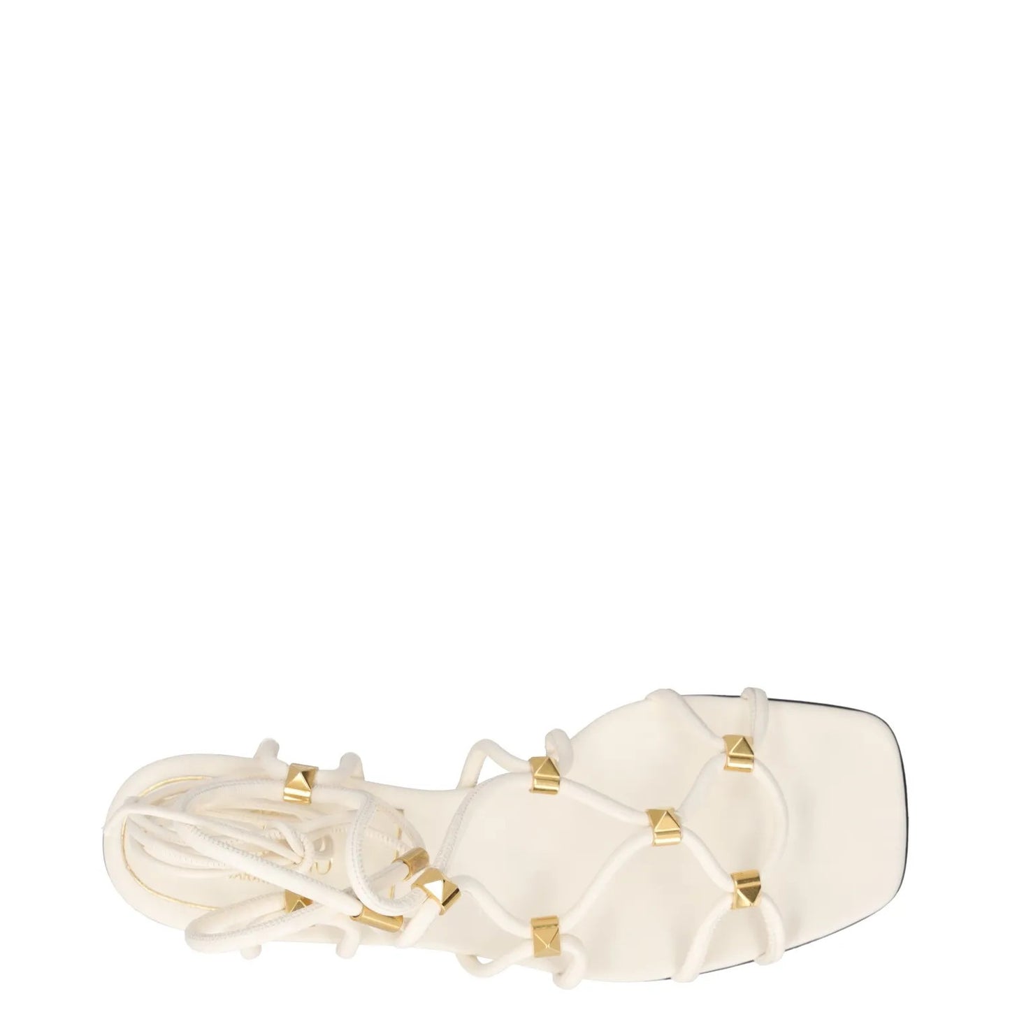 VALENTINO Womens Slingback Sandals White Leather Gold Accents UK 3 RRP 950 — View 7