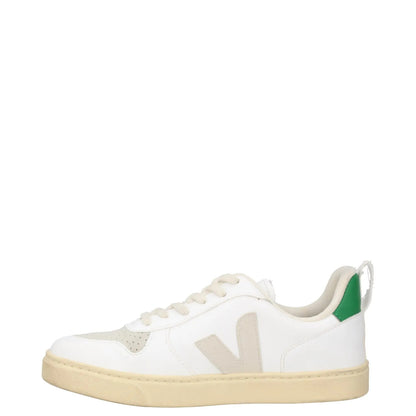 VEJA Boys Trainers White Green Beige Leather Low Top Lace Up UK 3 RRP 75 — View 4