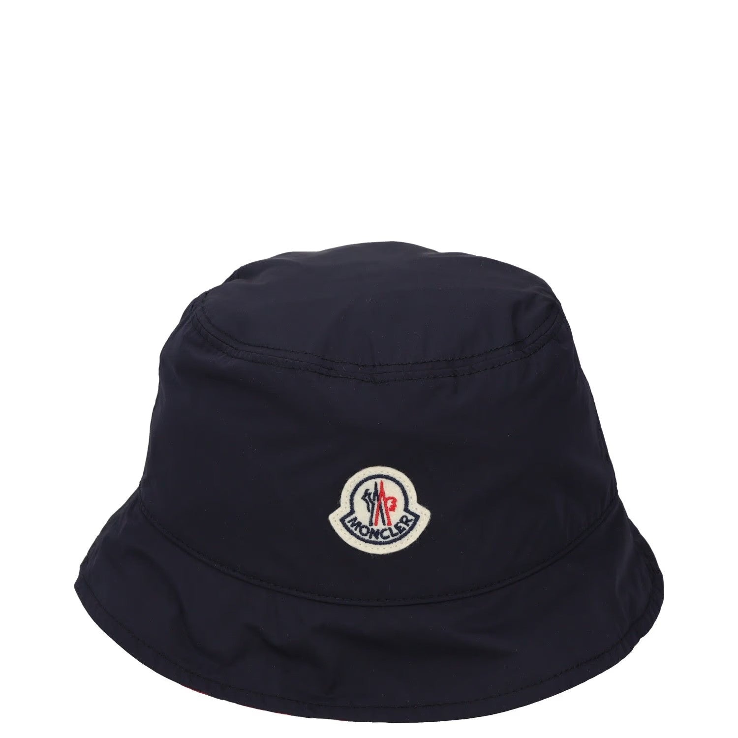 MONCLER Mens Bucket Hat Blue Logo Polyester Lightweight Size M RRP 296