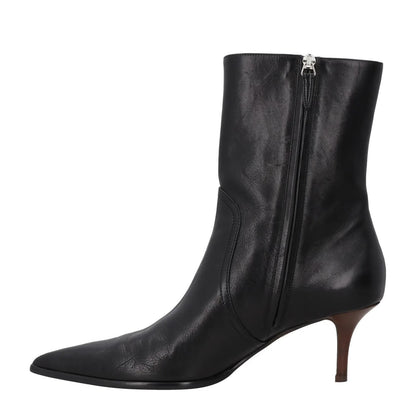 PARIS TEXAS Womens Ashley Black Leather Ankle Boot Point Kitten Heel UK7 RRP745 — View 4