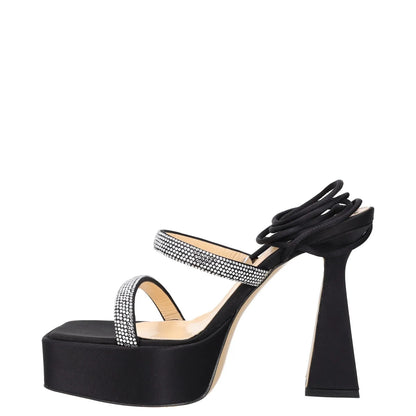 MACH & MACH Womens Platform Heels Black Rhinestone Strappy Open Toe UK 7 RRP 600 — View 3