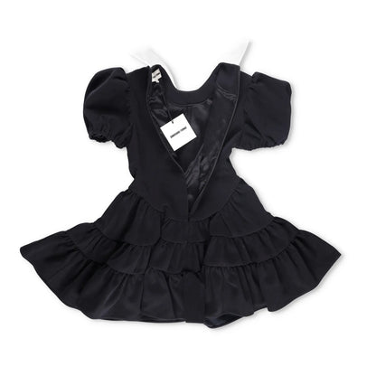 SHUSHU TONG Womens Fit & Flare Dress Black Puff Sleeve Ruffle Collared 8 RRP 650 — View 8