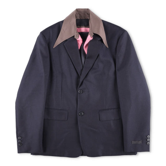 PRADA Mens Panama Mohair Blazer Jacket Dark Blue Blazer Two Button 46R RRP 3300