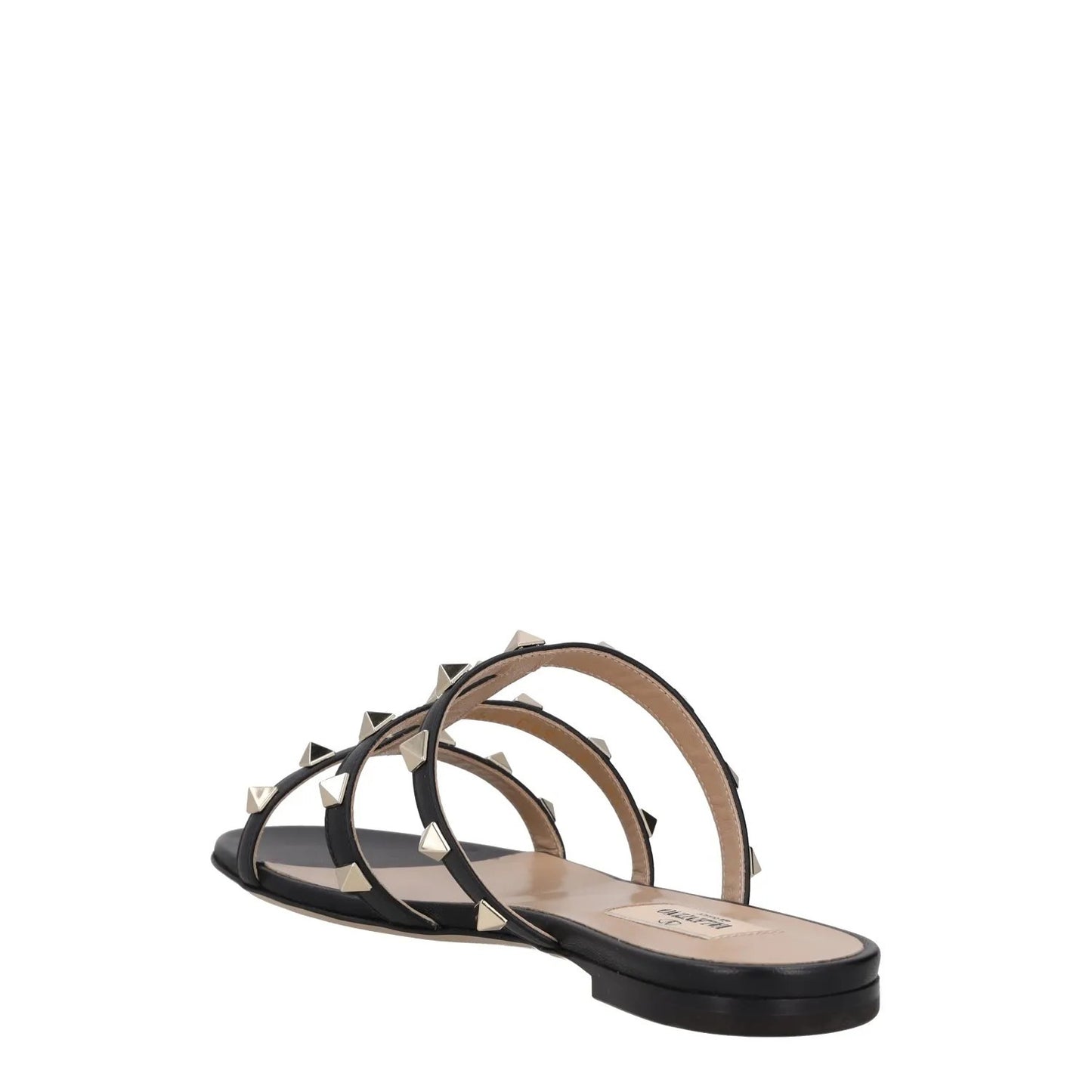 VALENTINO Womens Studded Flat Sandals Black Leather Open Toe UK 2 RRP 680 — View 5