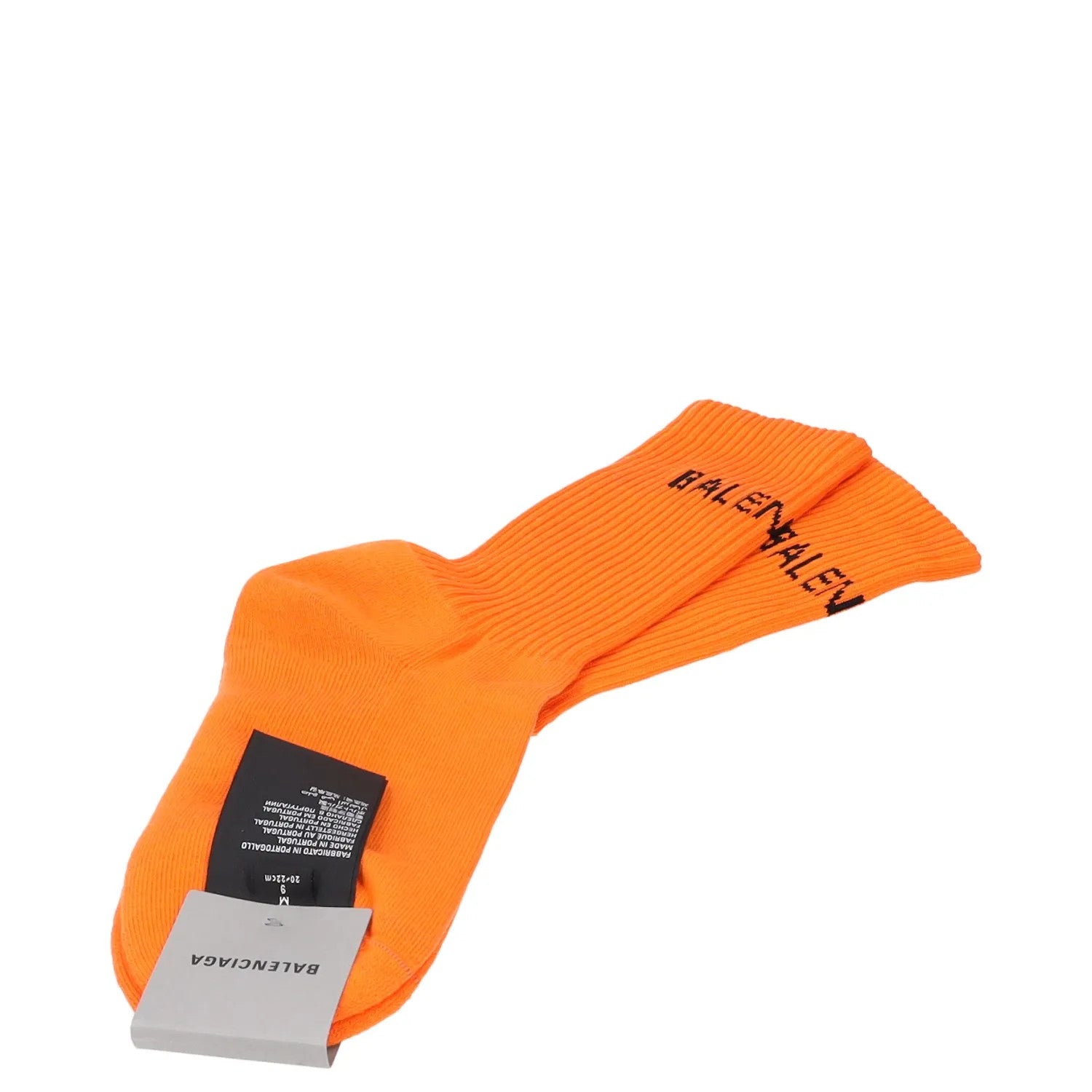 Balenciaga Mens Socks Orange Cotton Crew Mid Calf Ankle Logo Size M RRP 95 — View 2