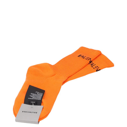Balenciaga Mens Socks Orange Cotton Crew Mid Calf Ankle Logo Size M RRP 95 — View 2