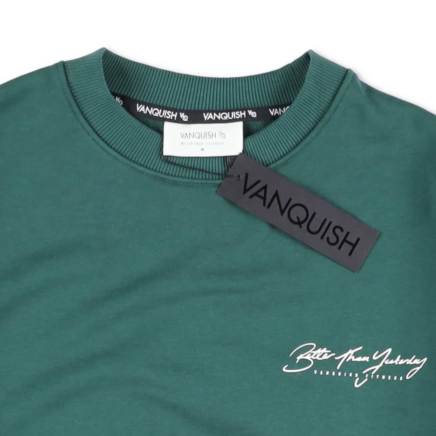 VANQUISH Mens Sweatshirt Crew Neck Long Sleeve Logo Pullover Green M RRP 150 — View 5