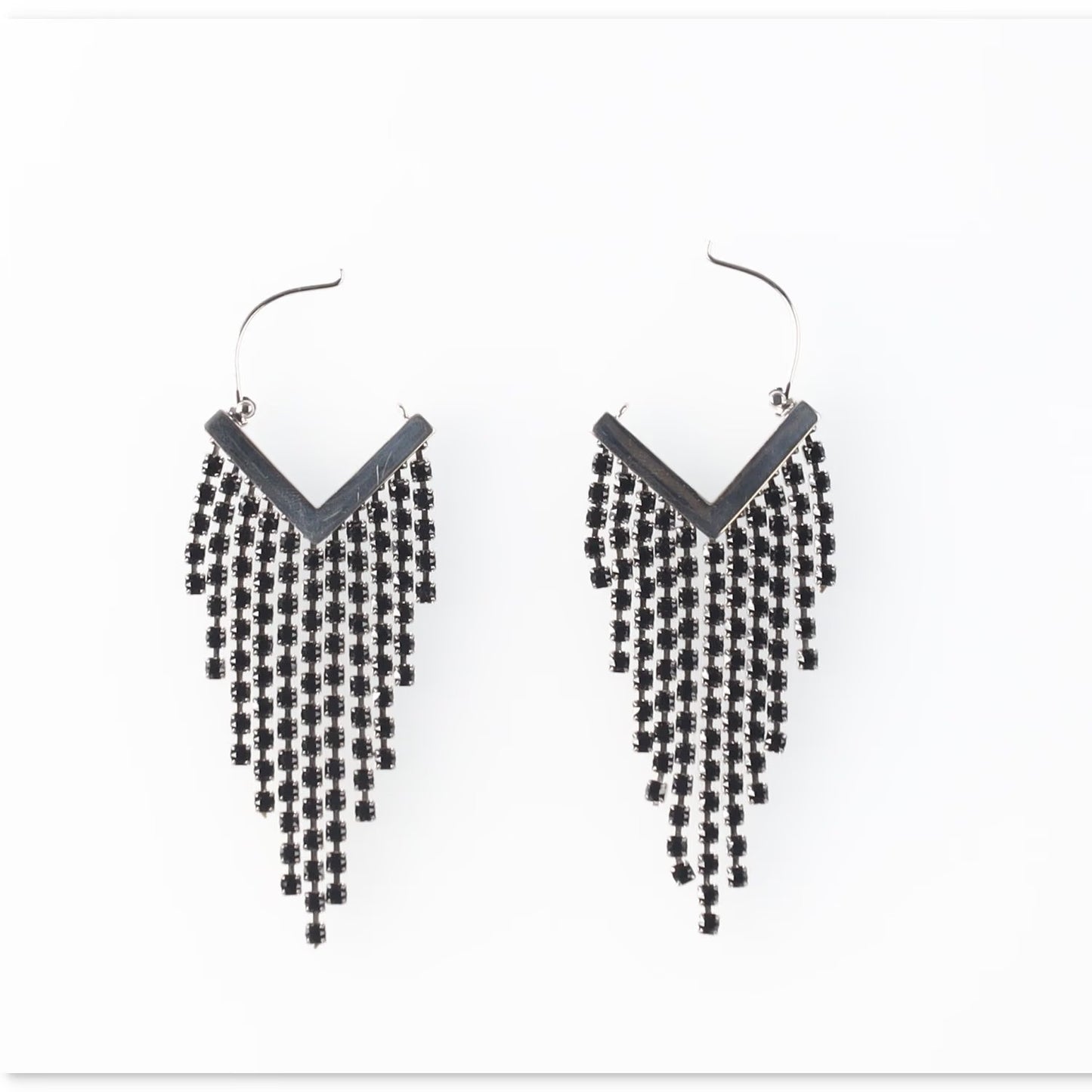 ISABEL MARANT Womens Silver Crystal Tri Drop Earrings One Size RRP 295 — View 2