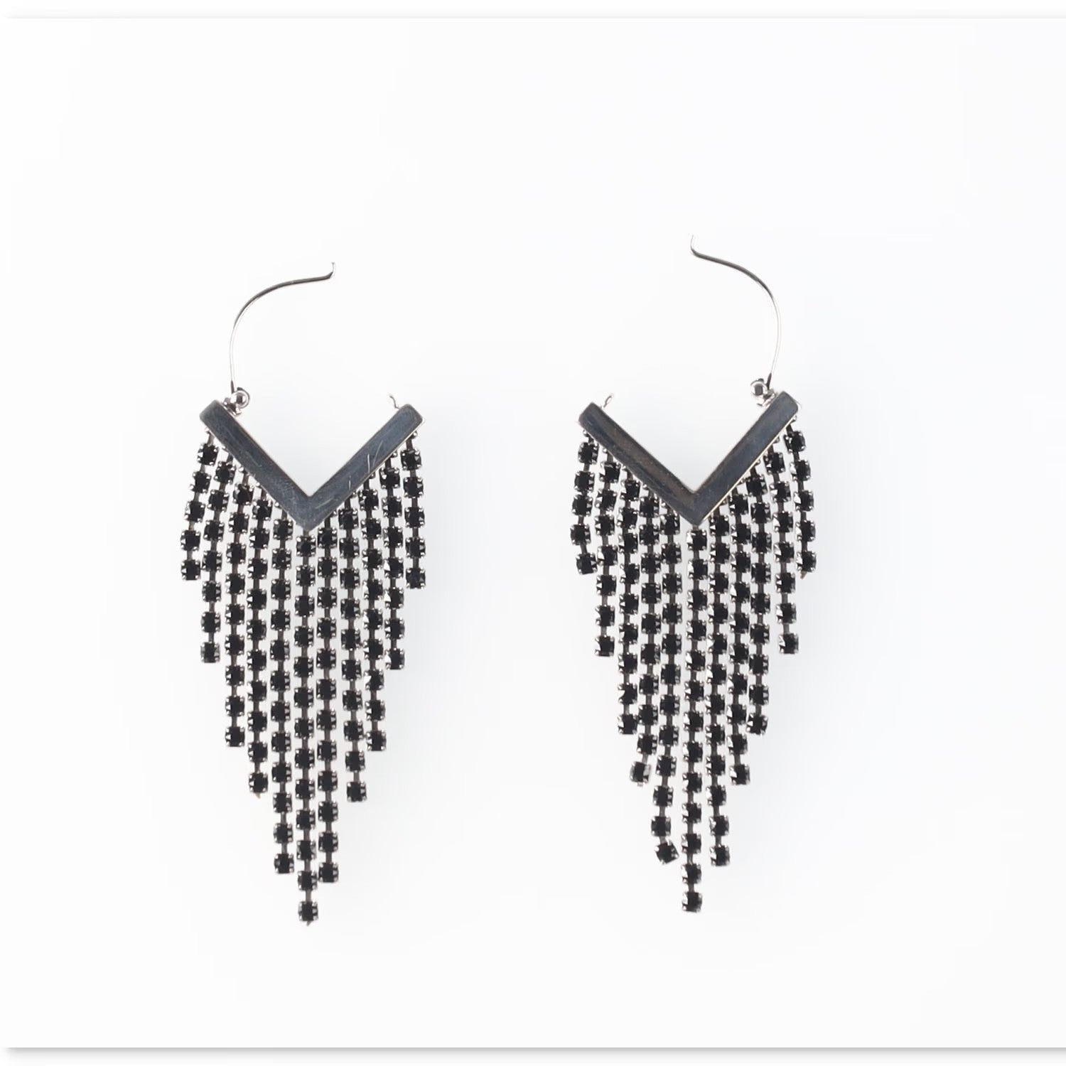 ISABEL MARANT Womens Silver Crystal Tri Drop Earrings One Size RRP 295 — View 2