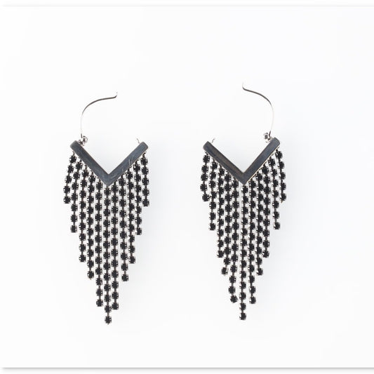 ISABEL MARANT Womens Silver Crystal Tri Drop Earrings One Size RRP 295 — View 2