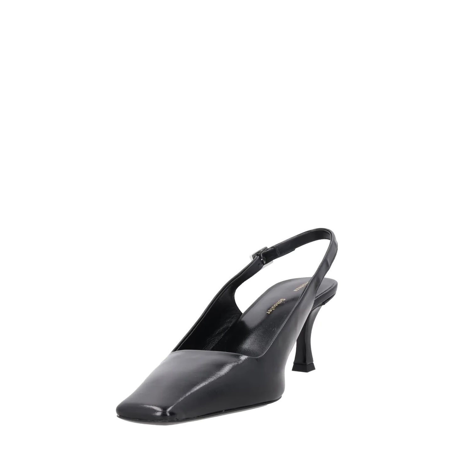 PROENZA SCHOULER Womens Kitten Heel Strap Silver Buckle Leather Black UK7 RRP598 — View 3