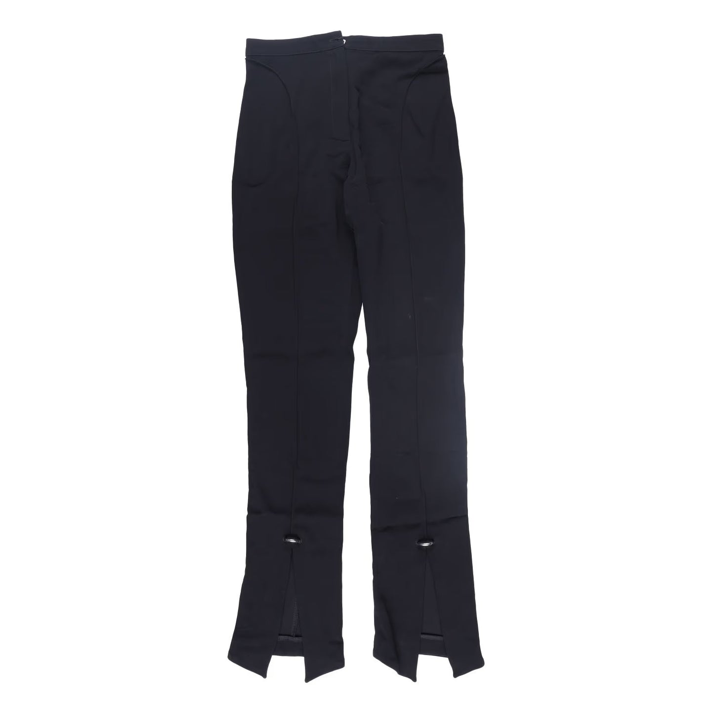MUGLER Womens Trousers Flared Leg with Front Slits Black Size 36 RRP 770