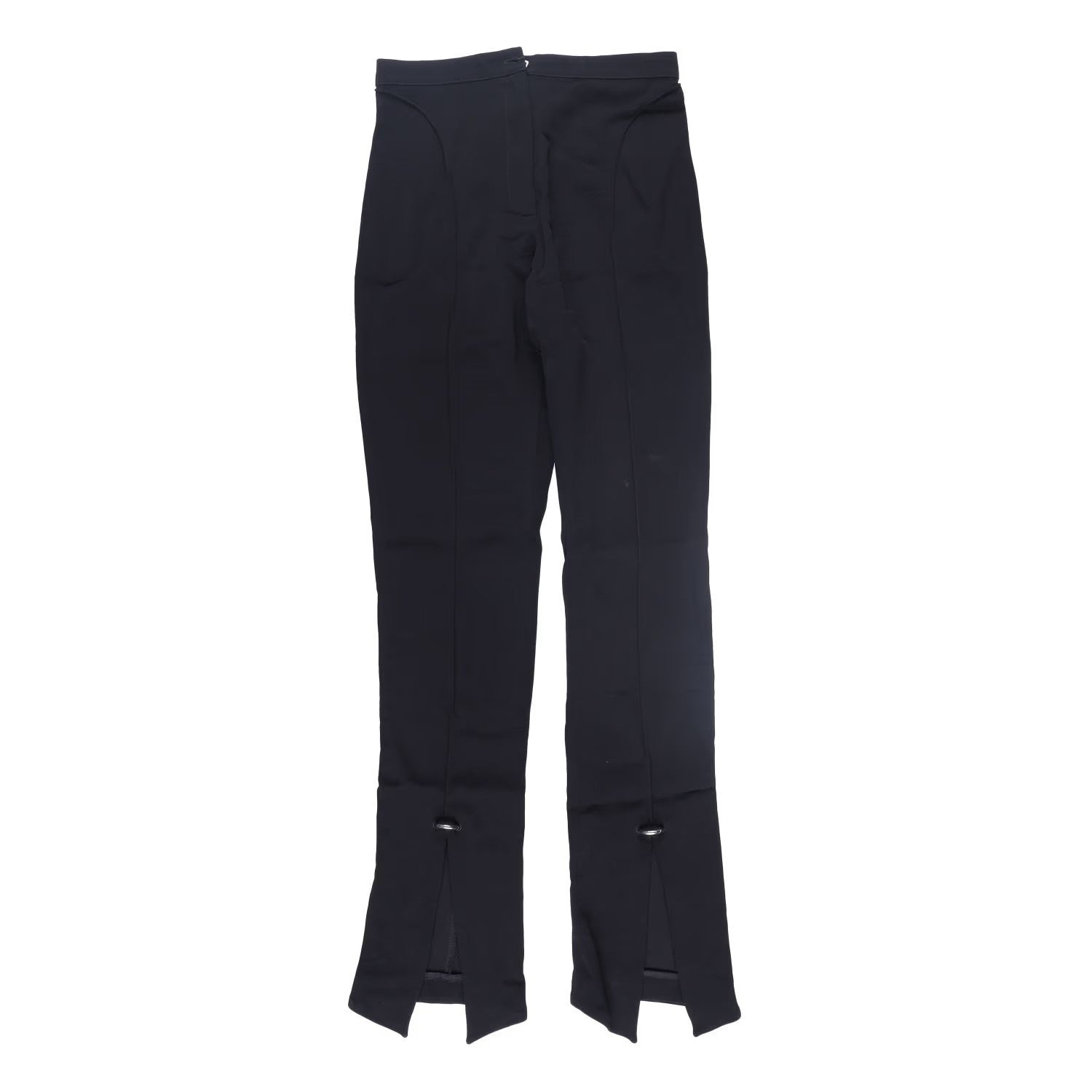MUGLER Womens Trousers Flared Leg with Front Slits Black Size 36 RRP 770