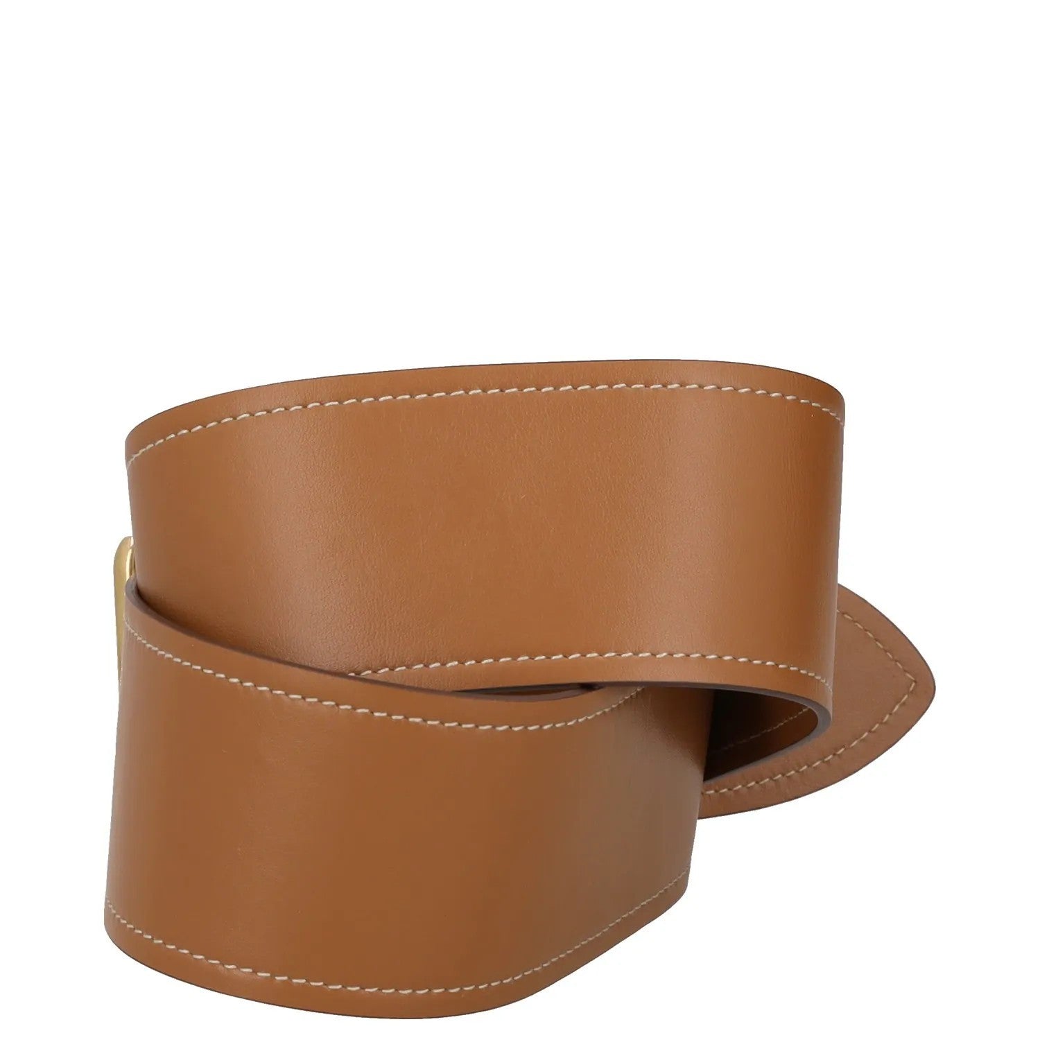MIU MIU Womens Waist Belt 6Cm Wide Calf Leather Brown Gold Hardware 80 RRP 535 — View 4