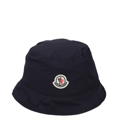 MONCLER Mens Bucket Hat Blue Logo Polyester Lightweight Size L RRP 296