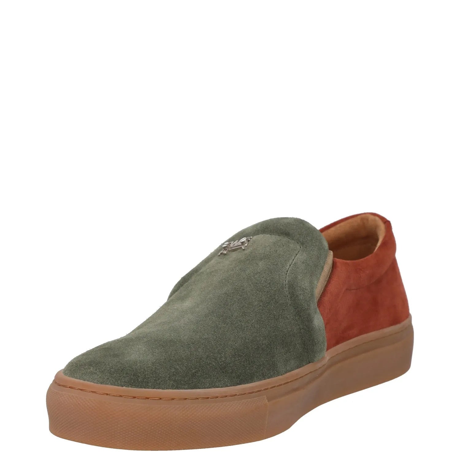 SWEAR Mens Trainer Green Red Leather Low Top Slip On Flat Sneaker UK 7 RRP 250 — View 3