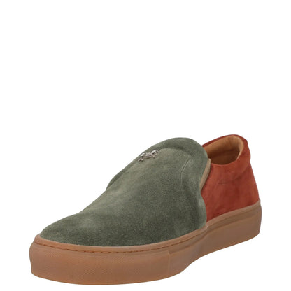 SWEAR Mens Trainer Green Red Leather Low Top Slip On Flat Sneaker UK 7 RRP 250 — View 3