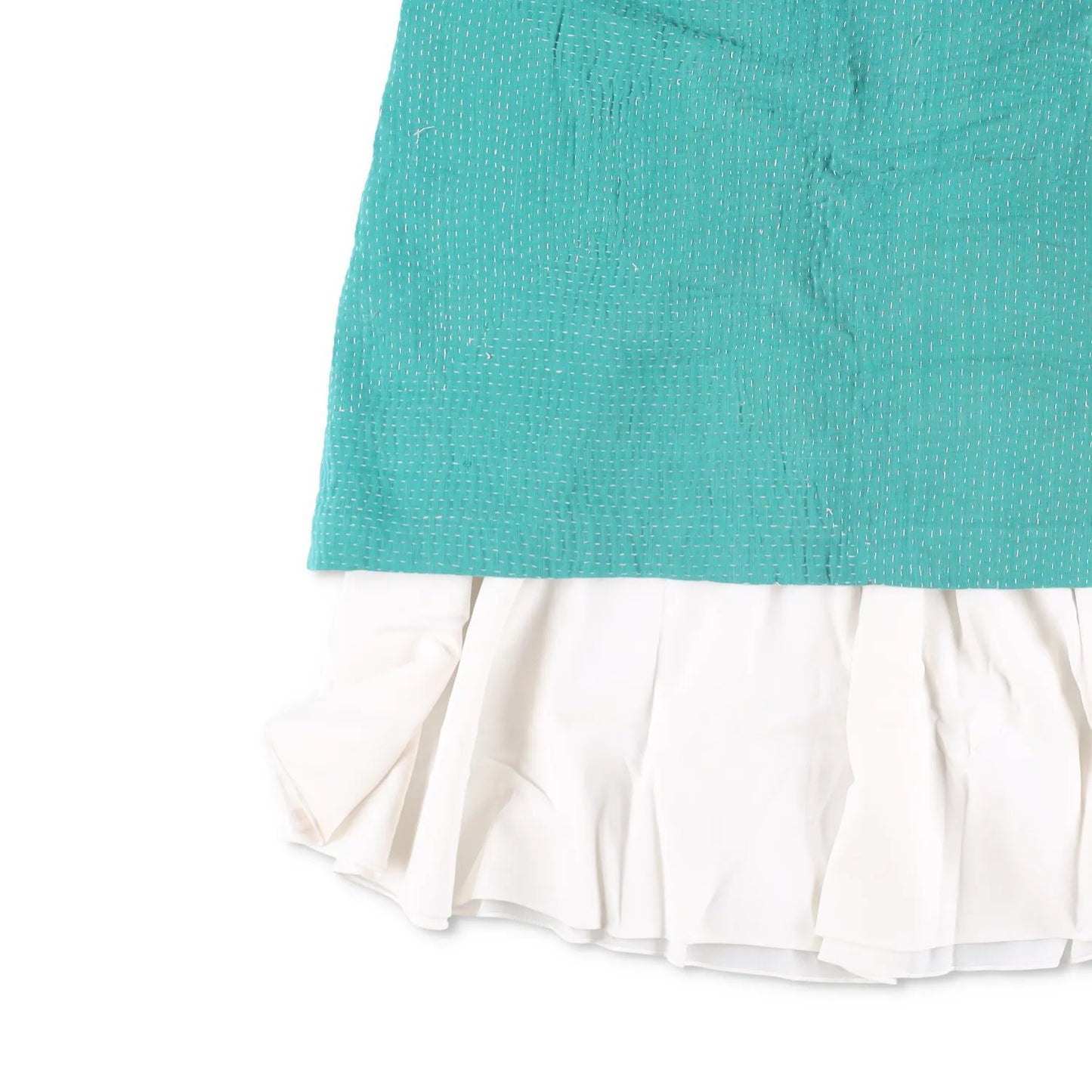 WALES BONNER Womens Triumph Skirt Green White Knee Length Size 38 RRP 1055 — View 3