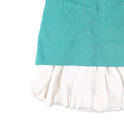 WALES BONNER Womens Triumph Skirt Green White Knee Length Size 38 RRP 1055 — View 3