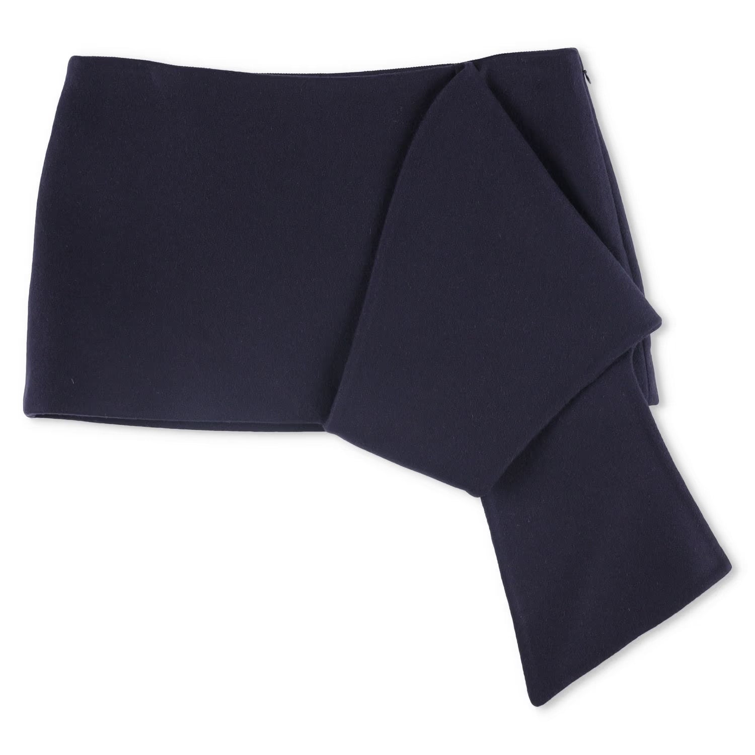 PRADA Womens Mini Skirts Navy Blue Asymmetric Wool Zip Size 42 RRP 1460