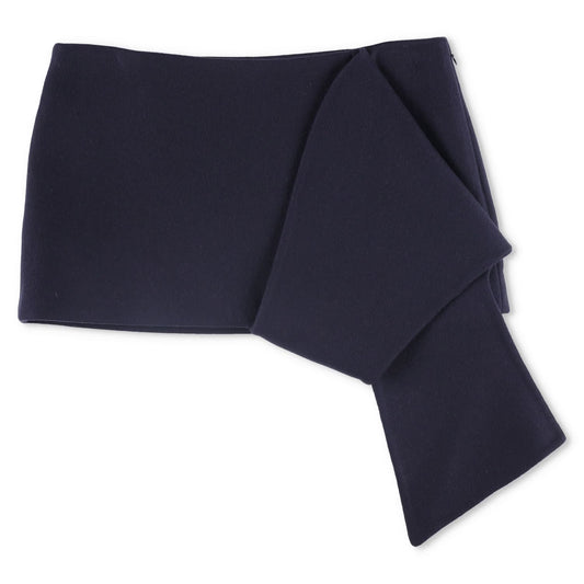 PRADA Womens Mini Skirts Navy Blue Asymmetric Wool Zip Size 42 RRP 1460