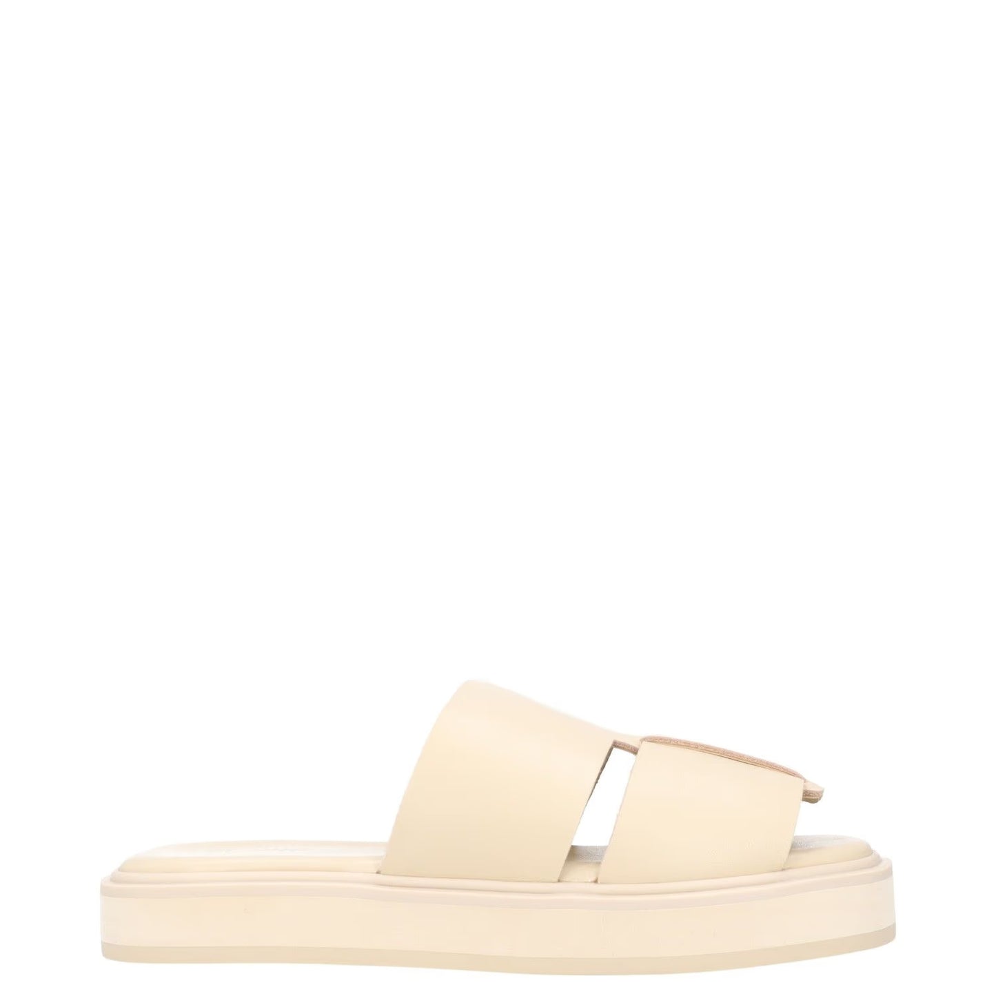 ST AGNI Womens Sliders Beige Leather Flat Open Toe 2 Straps EU 36 RRP 175