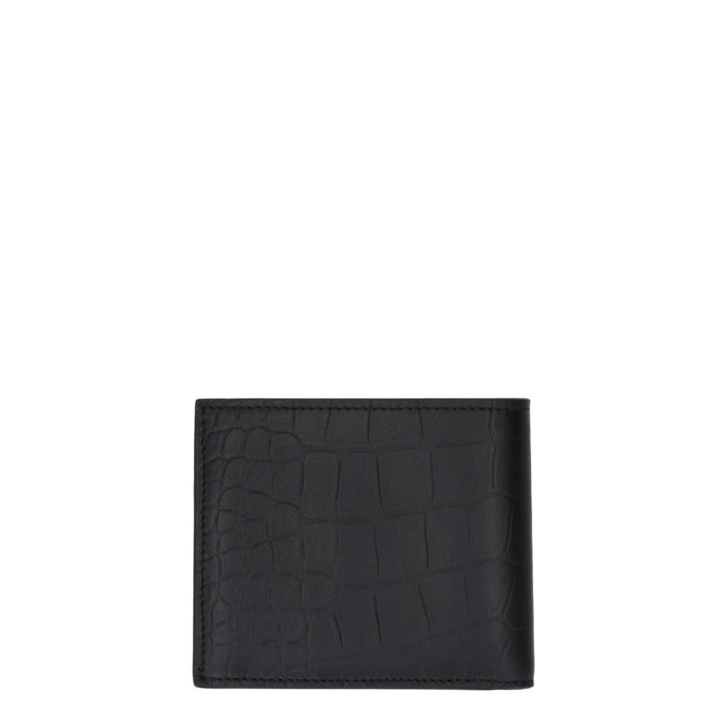 BALENCIAGA Mens Wallet Folding Logo Accent Black Leather One Size RRP 375 — View 2
