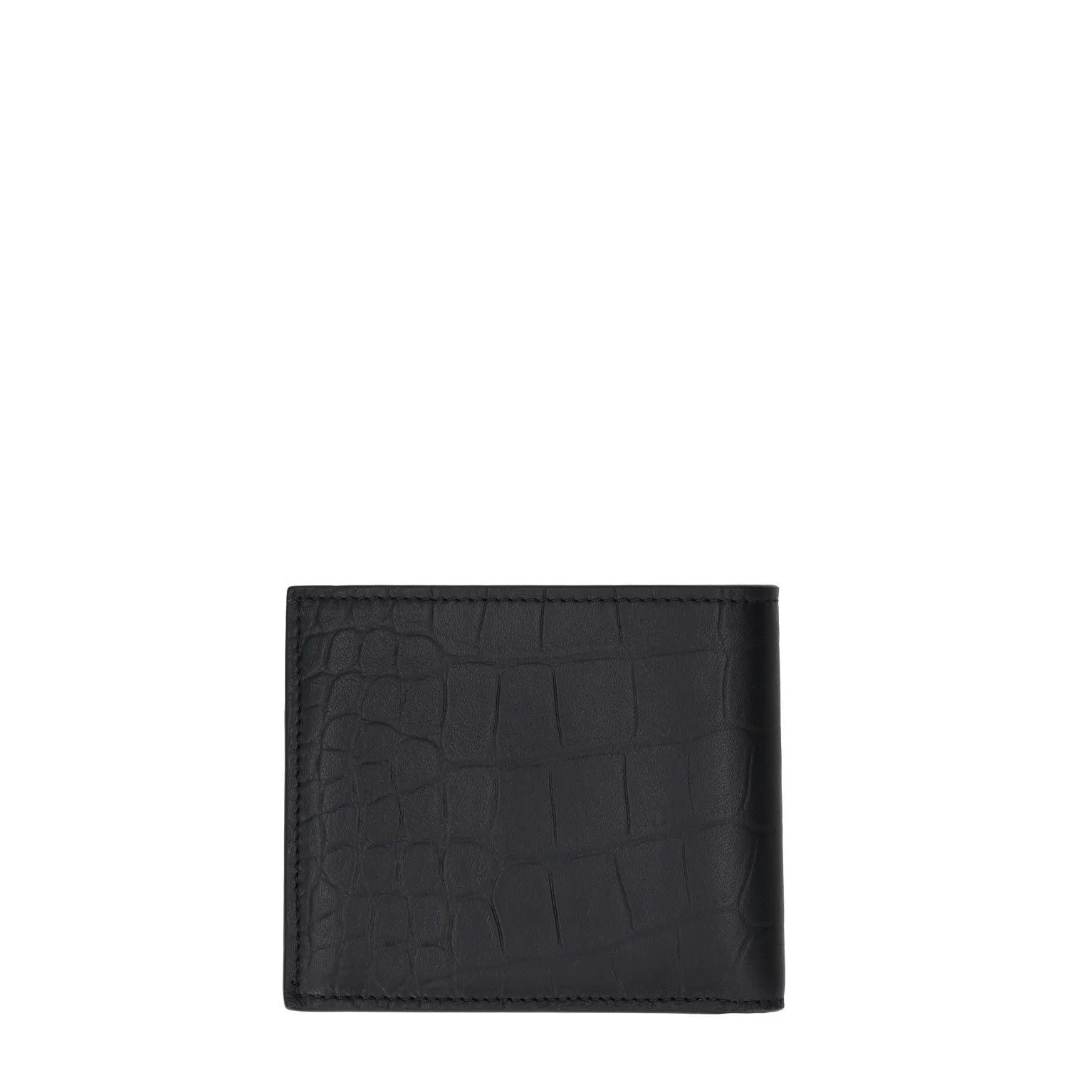 BALENCIAGA Mens Wallet Folding Logo Accent Black Leather One Size RRP 375 — View 2
