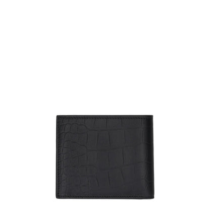 BALENCIAGA Mens Wallet Folding Logo Accent Black Leather One Size RRP 375 — View 2