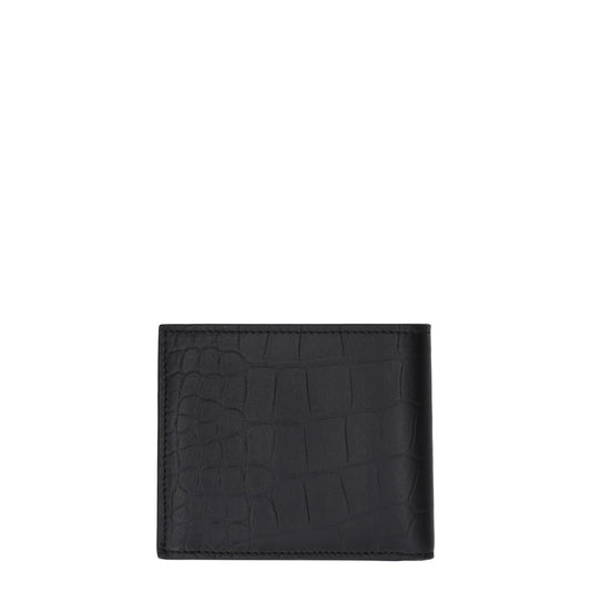 BALENCIAGA Mens Wallet Folding Logo Accent Black Leather One Size RRP 375 — View 2